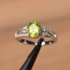 LUO 925 Sterling Silver 1.33 CT Peridot Ring Oval Shaped