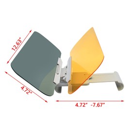 Xotic Tech Auto Day and Night Anti-Glare Visor, 2 in 1 UV Block Sun Protection Vehicle Windshield Sunshade Anti-Dazzle Mirror Goggles Shield for Driving Goggles, Universal for Most Cars