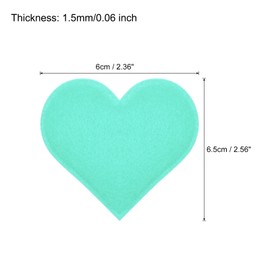 MECCANIXITY Felt Hearts Shape Heart Pom Pom Valentine's Day Hearts Craft 2.4Inch x 2.6Inch for Home Decor Party Crafting Art, Blue, Pack of 20