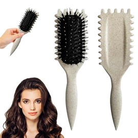 Curly Hair Brush,Locken Bürste,Curl Brush,Bürste für Locken,Haarbürste Locken,Bürste Locken,Zum Kämmen,Stylen und Stylen von Lockigem Haar mit Griff (Beige)