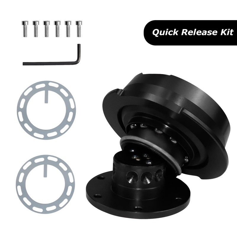 Acclcors Steering Wheel Quick Release Universal 6-Hole Snap Off Boss