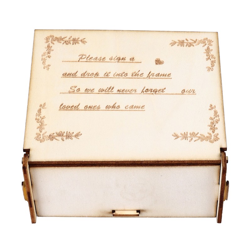 Wooden Wedding Frame Guest Book Drop Box with Stand 80
