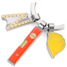 Troika Craftsman Keyring Bob with 3 Pendants Made of Metal in the Colour Colourful, KR22-20/CH, multicoloured, Modern