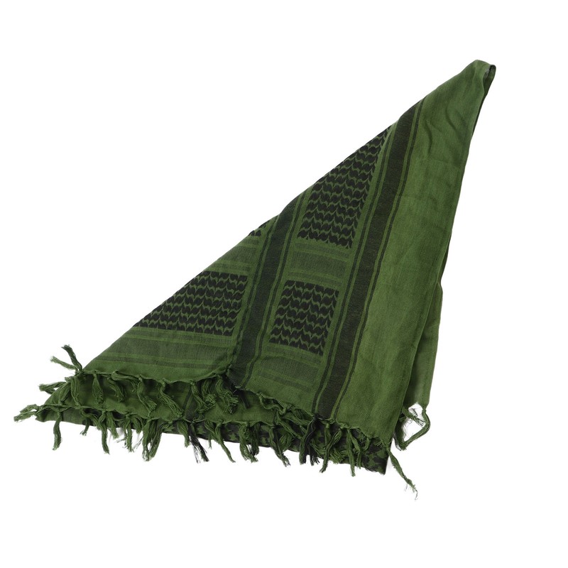 Scarf Head Wrap Breathable Kerchief Comfortable Shawl Green with Tassels