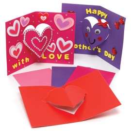Baker Ross AX693 Heart Cards - Pack of 10, Ideal for Arts and Crafts for Kids to Decorate for Mother's Day, Valentine's Day, Christmas or any Occasion