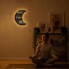 Crescent Moon Shelf with LED Light, Trinket Display Shelf &