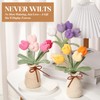 Marsui Crochet Knitting Tulip Bouquets with Vase 7.1 Inch Knitted