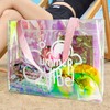 TotePrint Holographic PVC Handbag - Clear Transparent Bag with Letter