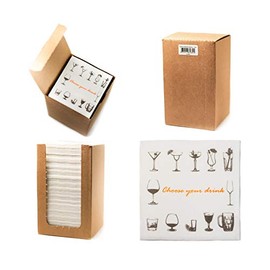 Alvotex Chic Airlaid 100 Cocktail Napkins, 1/4 Fold Fabric-Like, High-Quality Disposable Napkin, Coffee Time Motif, 20 x 20 cm