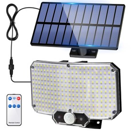 TommyBear Sensor Light Outdoor Solar (234 LED with Remote Control) (Detachable 5M Extension Cord) Motion Sensor Security 3 Modes 2000 Lumens IP65 Waterproof Solar Light No Electricity Cost Automatic