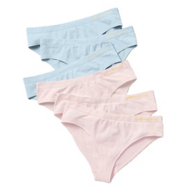 Yellowberry Girls 6pk Quality Seamless Hipster Underwear with Bonded Seam (MD, Tulle)