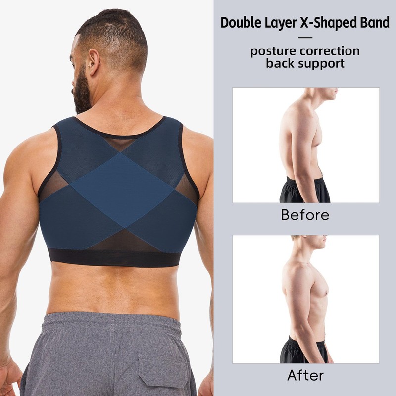 MISS MOLY Mens Gynecomastia Compression Corset Chest Binder Slimming Vest