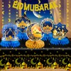 HOWAF 9pcs Eid Mubarak Decorations Eid Mubarak Honeycomb Centerpieces Eid