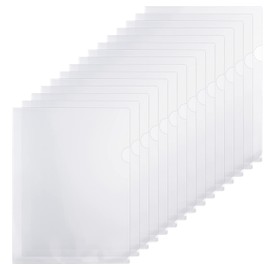 YoeeJob 15 Packs Clear Document Folders fits Standard 8.5"x11" and A4 Sheets, L-Type Clear Plastic Folders for Protection and Storage, Document Sleeves Suitable for School and Office（Clear）