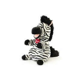 Trudi 29309 Zebra Plush Hand Puppet, Black, White, S