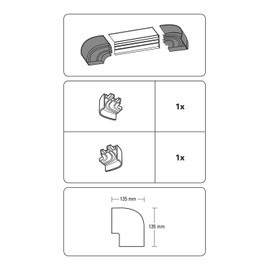 GARDINIA 2 x White Round Arch P2Ü with Bezel for Curtain Track 13.5/13.5cm
