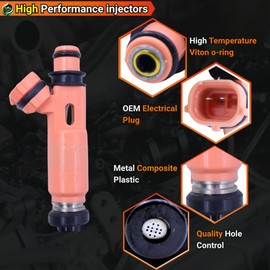 6PCS FJ644 23250-0A020 Fuel Injectors For Lexus ES300 V6 3.0L 2002-2003 ES330 RX330 3.3L 2004-2006 RX400h 2006-2008 For Toyota Camry 2002-2006 Highlander 2004-2007 Sienna 2004-2006 Solara 2004-2008