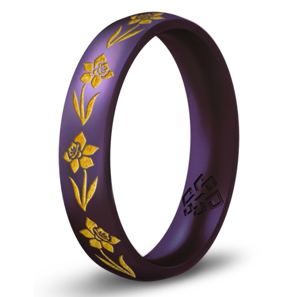 Knot Theory March Birth Flower Green Enchanted Silicone Ring for