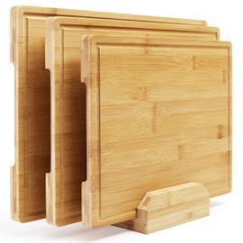 DYTesa DYTesa Cutting Board for Kitchen, Bamboo Cutting Boards For Kitchen Meal Prep & Serving - Bamboo Cutting Board Set with Holder, Charcuterie & Chopping Board
