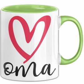 Oma Herz Tasse Geschenk Muttertag Liebevolle Spruchidee (Grün)