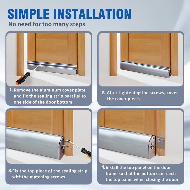 MIAO STEWARD Automatic Door Sweeping Aluminum Alloy 36-inch Surface-Mounted Type,