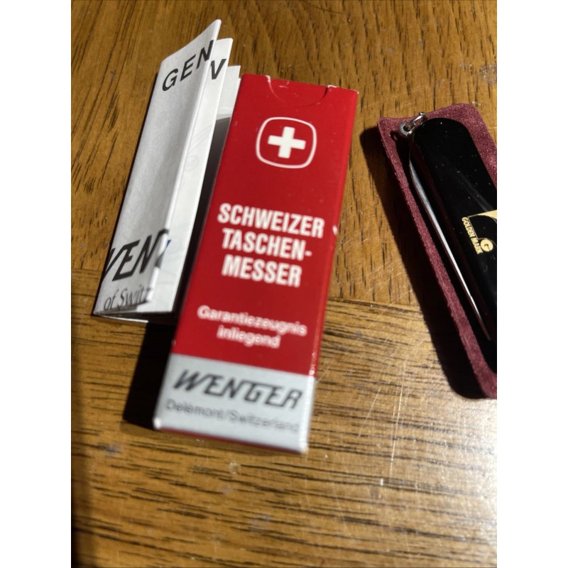 WENGER Swiss Executive Knife - Black Knife File Tweezers New