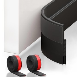 Suptikes 2 Pack Door Draft Stopper，Door Sweep for Exterior & Interior Doors,Door Bottom Seal Dust and Noise Insulation Weather Stripping Draft Guard Insulator, 1.8" W x 37" L,Black