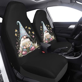 Foruidea Daisy Gnome Car Seat Covers Universal 2 Pcs Auto Front Seat Cover Fit Most Cars,SUV,Sedan,Trucks