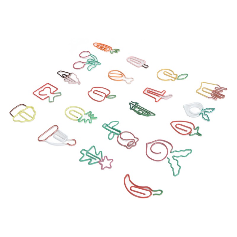 100PCS Set Marking Document Organizing Clip Multiple Cute Shapes Metal