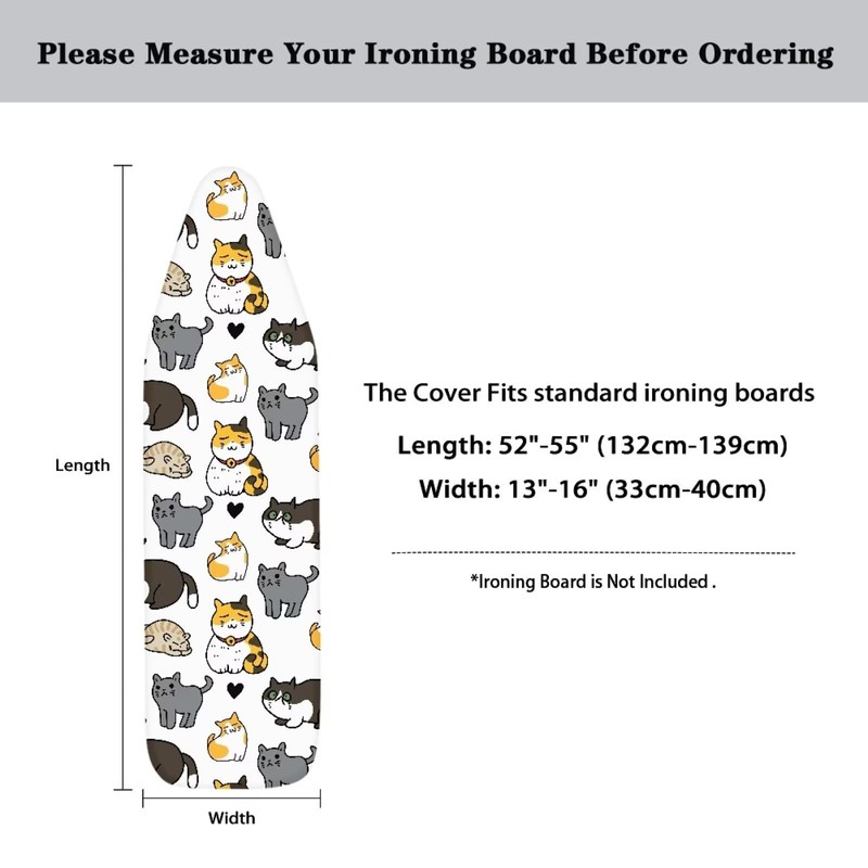 Oamsistay Cute Cat Ironing Board Cover Pretective Covers 15 x