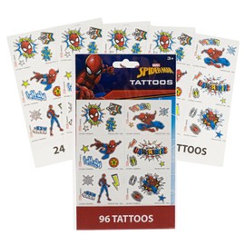 Show-Offs Spider Hero Temporary Tattoos - 96 Count, Small, Red