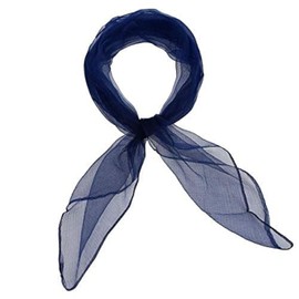 Plain Soft and delicate Chiffon Feel Head and Neck Scarf,Navy