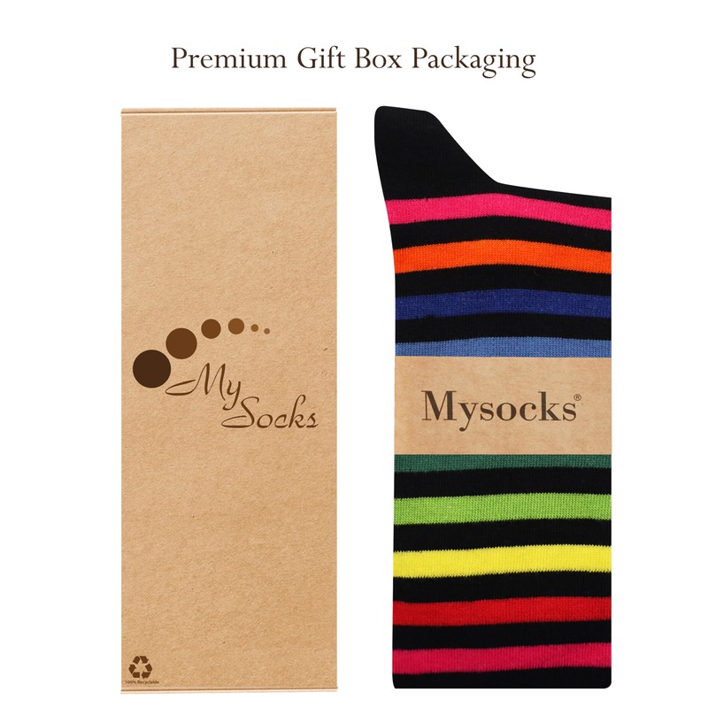 Mysocks Unisex Knee Stockings Long Socks Striped, Made of Extra