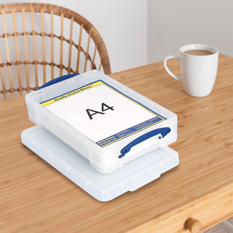 Really Useful Box 4C Plastic Stackable Storage Container with Snap