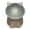 NICE PAWS - Tilted Elevated Cat Food Bowl - White/Grey/Blue/Pink