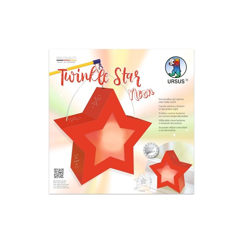 Ursus 1883 00 02 Twinkle Star Neon Red, Lantern Craft