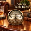 Retro Metal Ashtray with Lid – Decorative Covered Ashtray for