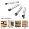 Mesee 4 Pieces 1/4-Inch Shank Round Nose Router Bit Set,
