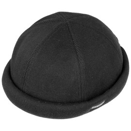 Stetson Docker Knit Hat Men - Winter Beanie Cotton with Cuff, caps, Lining, Hook-and-Loop Closure Autumn-Winter - XL (60-61 cm) Black