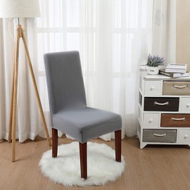 Chair Covers Grey for Dining Chairs, Chair Covers Stretch, Set of 6 (Grey)