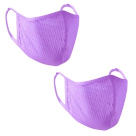 Monterey Club Women's Essential Textile Face Mask #FMW3 (Purple, Size:UNI) (Pack of 2)