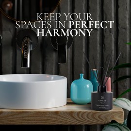 Reed Diffuser for Home, Includes 5 Fiber Sticks, Home Goods Perfect for Stress Relieving, Decorating, and harmonizing Any Space(English Pear, and Freesia)