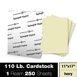 Springhill 11” x 17” Ivory Colored Cardstock Paper, 110lb, 199gsm, 250 Sheets (1 Ream) – Premium Heavy Cardstock, Printer Paper with Smooth Finish for Cards, Flyers, Scrapbooking & More – 056320R