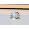 Larimar Ring, Sterling Silber ring, Statement Ring, Edelstein Ring, nat√ºrlicher