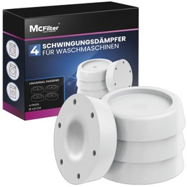 McFilter 4 Vibration Dampers for Washing Machines and Dryers Universal Vibration Damper Compatible with Bosch, Siemens, AEG Non-Slip Rubber Pads, Rubber Feet, Washing Machine Mat - White