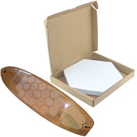 TRINKA Surfboard Clear Deck Grip Pad - Waxless Hexagon Traction Surfpad DIY Accessories (Set of 20)