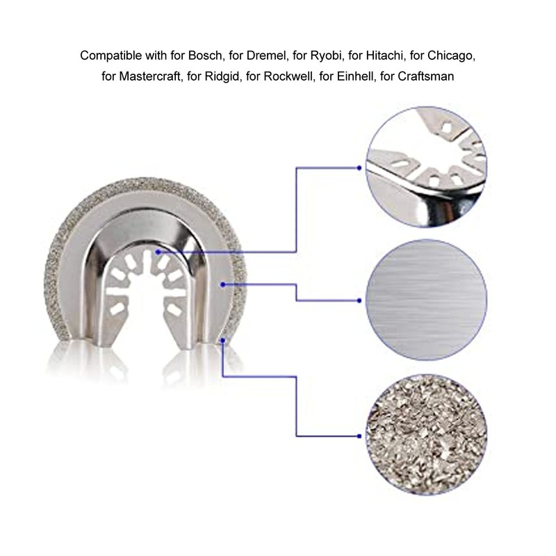 5Pcs Oscillating Saw Blades Universal Diamond Carbide for Tile Grout