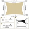 PHYLES Sun Sail, Waterproof Sun Protection, Rectangular, 3 x 4