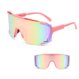 JINGTOPS Cycling Glasses Men Women Sports Sunglasses Quick Glasses Rave for Outdoor Sports Hiking Cycling Driving Running Fishing (Pink)