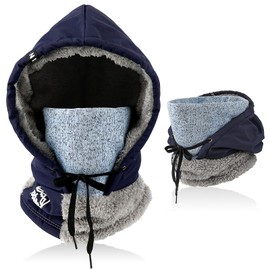 AYPOW Balaclava Windproof Ski Mask Thermal Fleece Lined Hood Hat Face Mask Waterproof Winter Balaclava Hat Thicken Snoods Hats Neck Warmer Men Women Cycling Motorcycle Skiing Camping Outdoor Sports